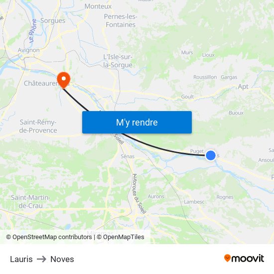 Lauris to Noves map