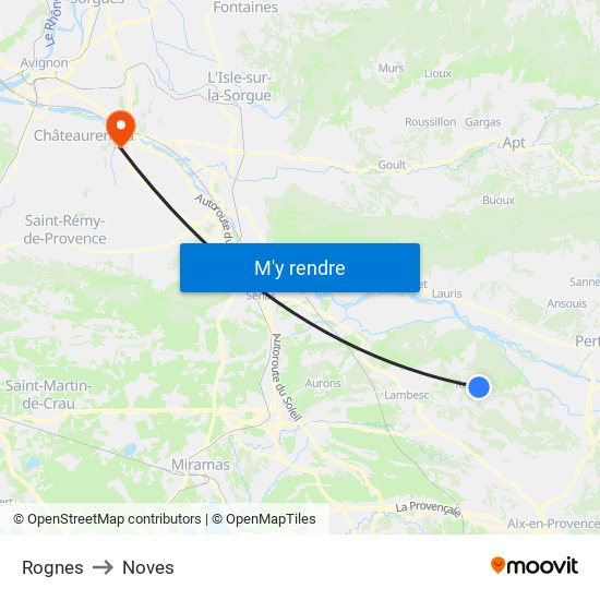 Rognes to Noves map