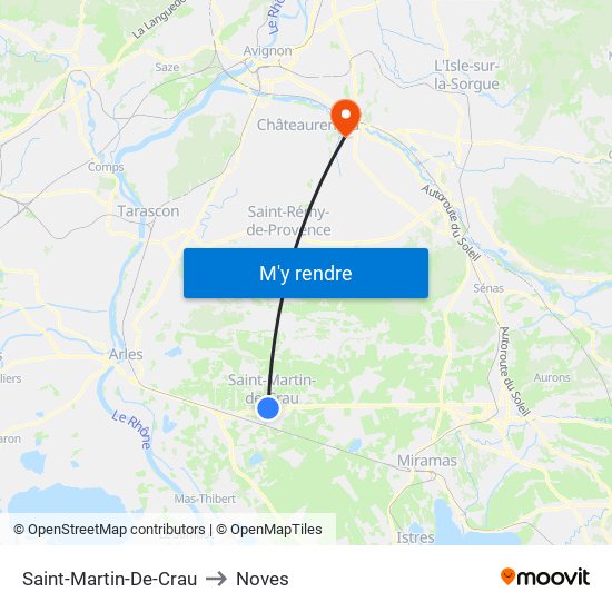 Saint-Martin-De-Crau to Noves map