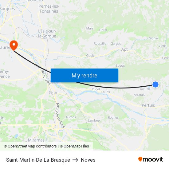 Saint-Martin-De-La-Brasque to Noves map