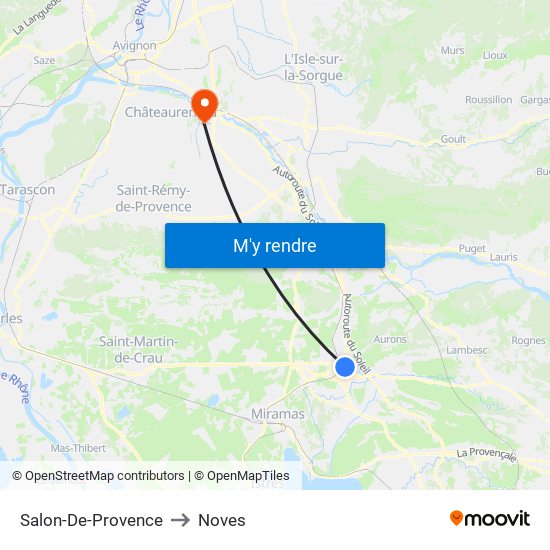 Salon-De-Provence to Noves map