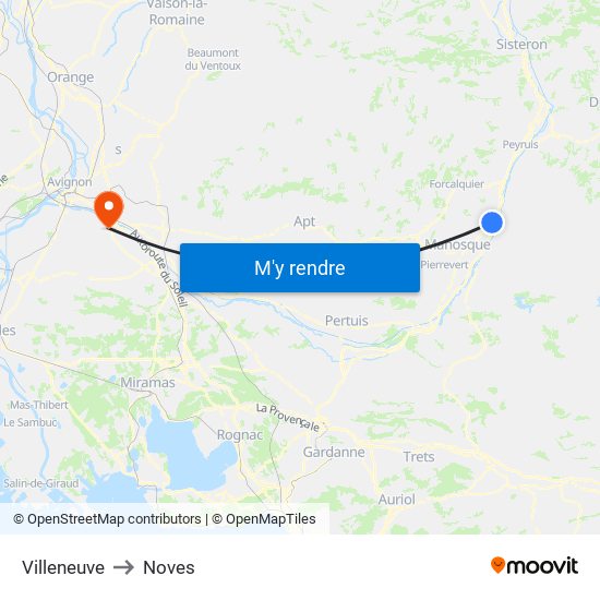 Villeneuve to Villeneuve map