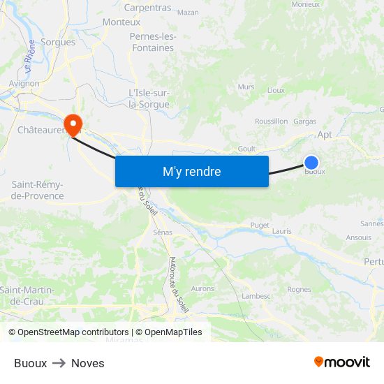 Buoux to Noves map