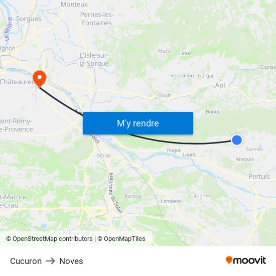 Cucuron to Noves map