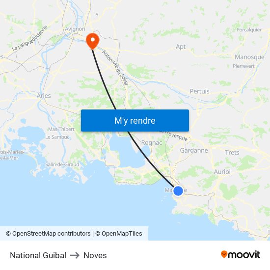 National Guibal to Noves map