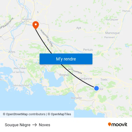 Souque Nègre to Noves map