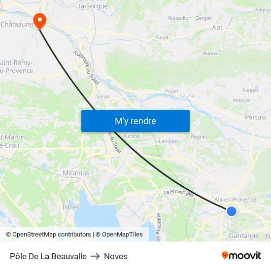 Pôle De La Beauvalle to Noves map