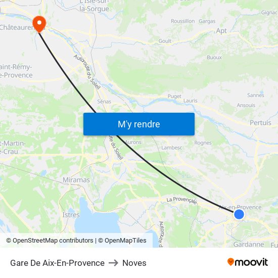 Gare De Aix-En-Provence to Noves map