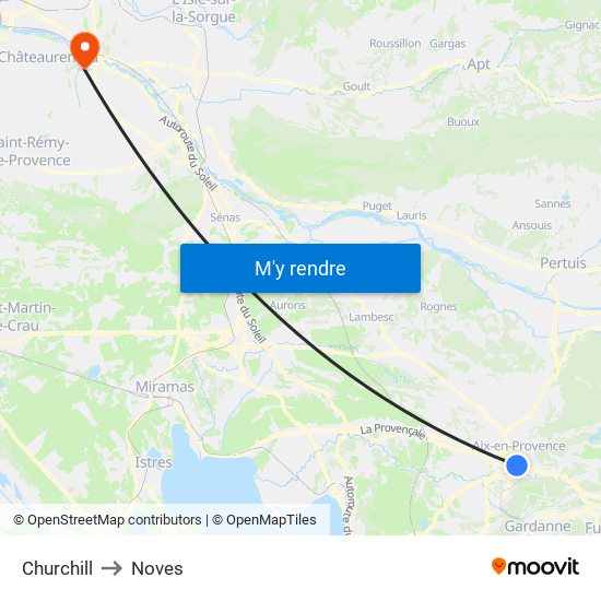 Churchill to Noves map