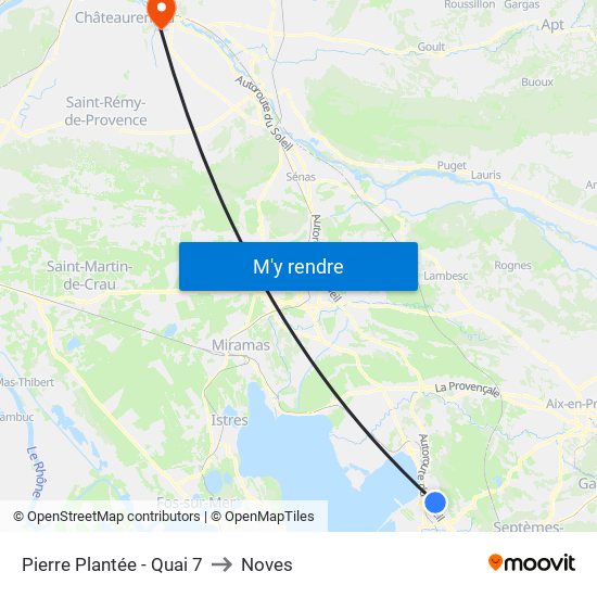 Pierre Plantée - Quai 7 to Noves map
