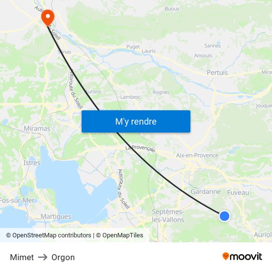 Mimet to Orgon map