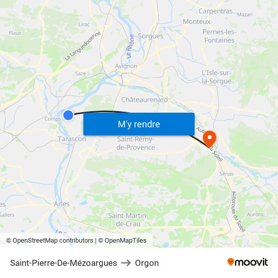 Saint-Pierre-De-Mézoargues to Orgon map