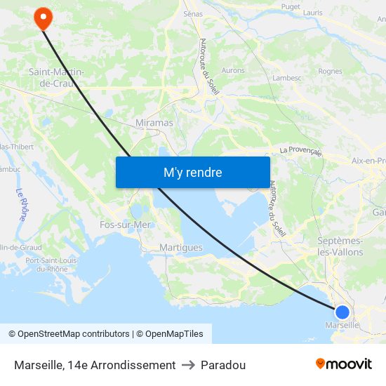 Marseille, 14e Arrondissement to Paradou map