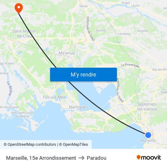 Marseille, 15e Arrondissement to Paradou map