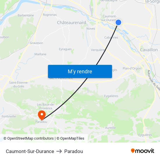 Caumont-Sur-Durance to Paradou map