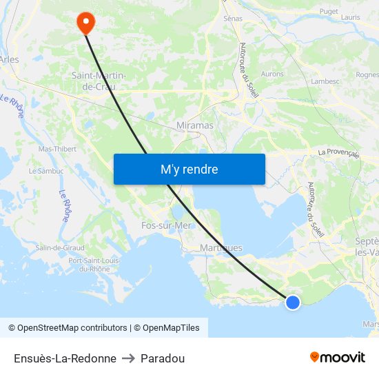 Ensuès-La-Redonne to Paradou map