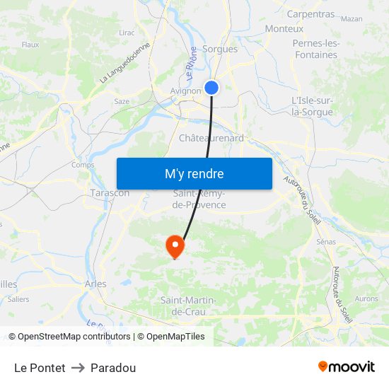 Le Pontet to Paradou map