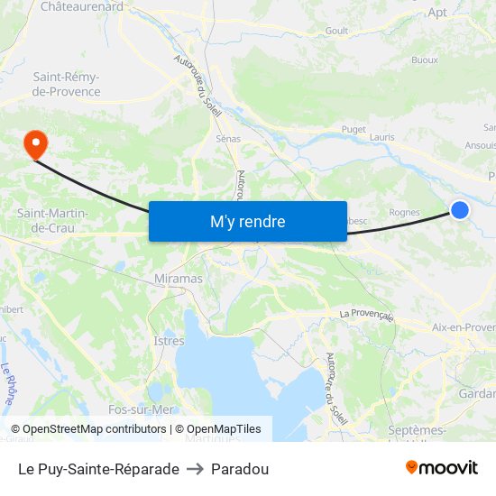 Le Puy-Sainte-Réparade to Paradou map