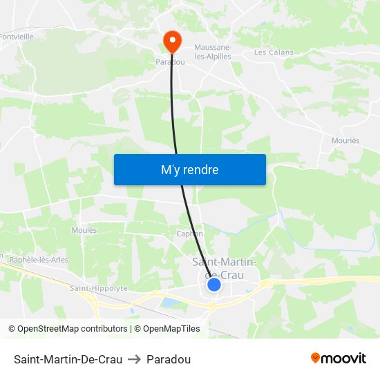 Saint-Martin-De-Crau to Paradou map