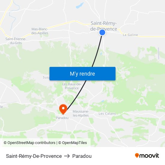 Saint-Rémy-De-Provence to Paradou map