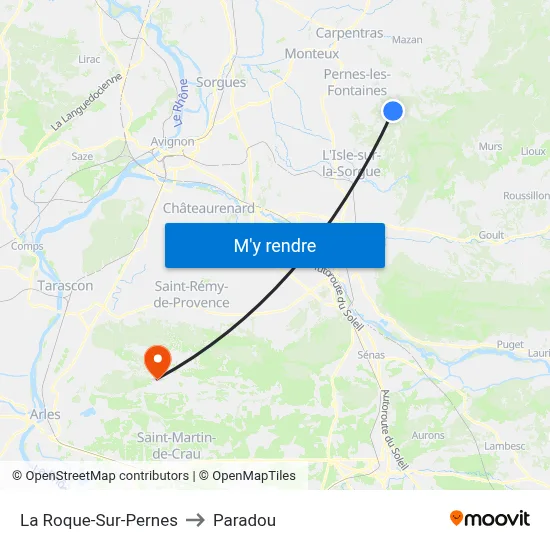 La Roque-Sur-Pernes to Paradou map