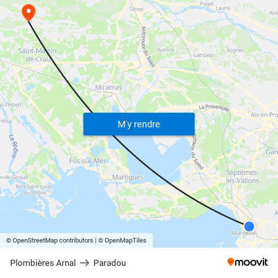 Plombières Arnal to Paradou map