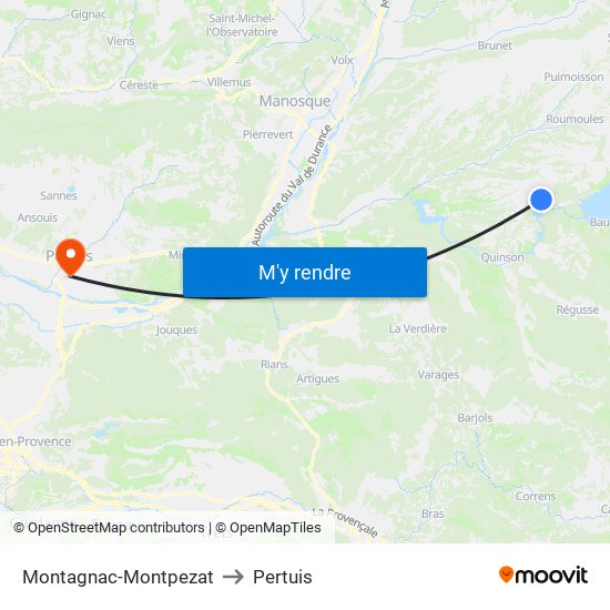 Montagnac-Montpezat to Pertuis map