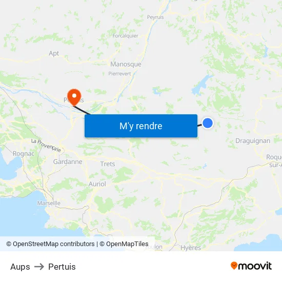 Aups to Pertuis map