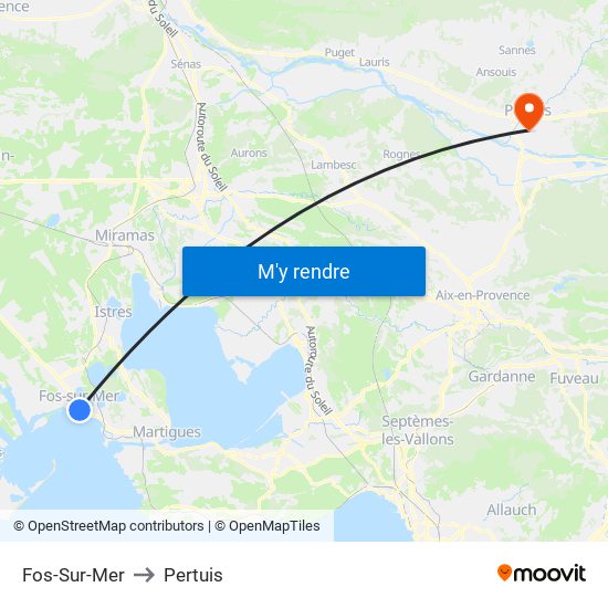 Fos-Sur-Mer to Pertuis map