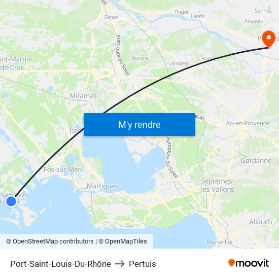 Port-Saint-Louis-Du-Rhône to Pertuis map