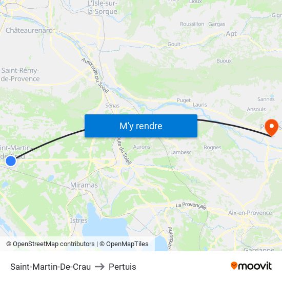 Saint-Martin-De-Crau to Pertuis map