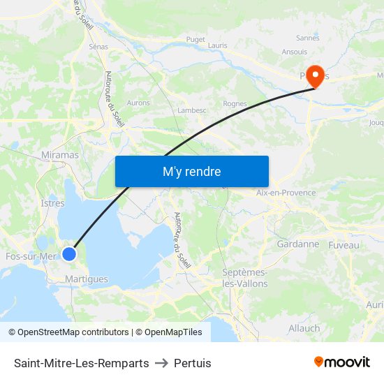 Saint-Mitre-Les-Remparts to Pertuis map