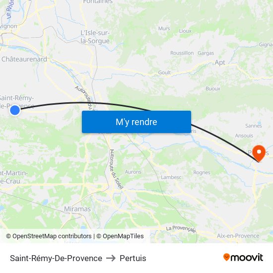Saint-Rémy-De-Provence to Pertuis map