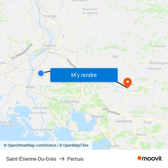 Saint-Étienne-Du-Grès to Pertuis map