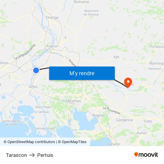Tarascon to Pertuis map