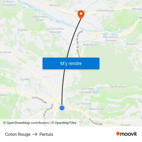 Coton Rouge to Pertuis map
