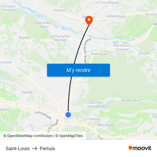 Saint-Louis to Pertuis map