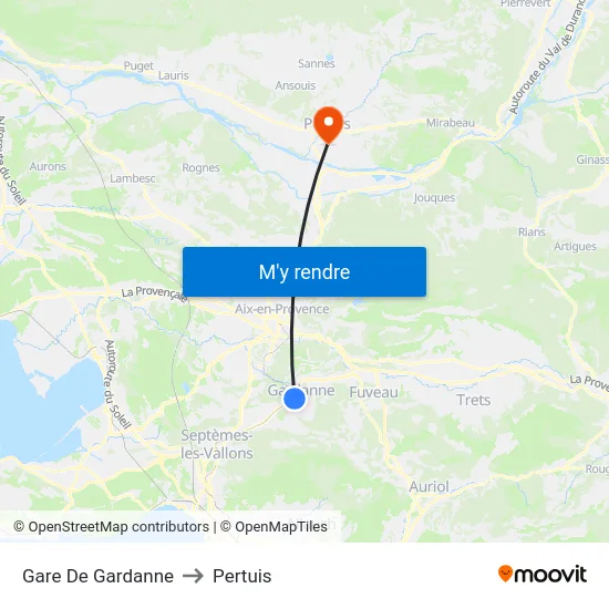 Gare De Gardanne to Pertuis map
