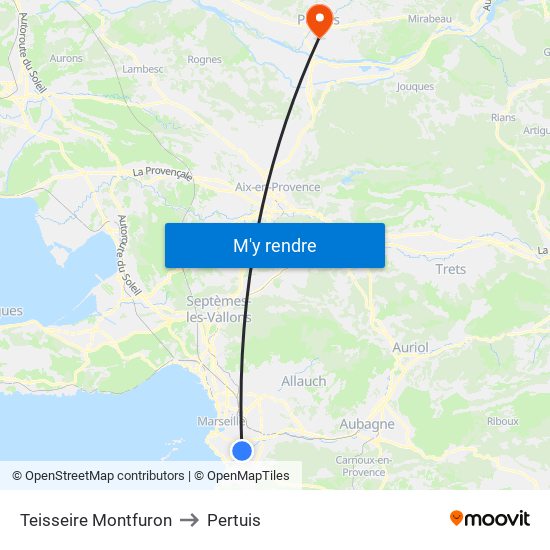 Teisseire Montfuron to Pertuis map