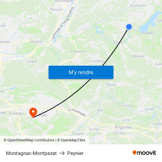 Montagnac-Montpezat to Peynier map