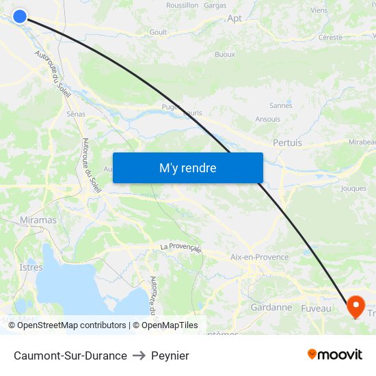 Caumont-Sur-Durance to Peynier map