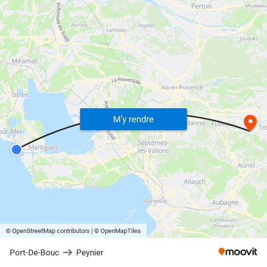 Port-De-Bouc to Peynier map