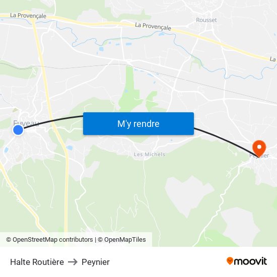 Halte Routière to Peynier map