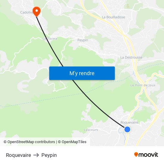 Roquevaire to Peypin map