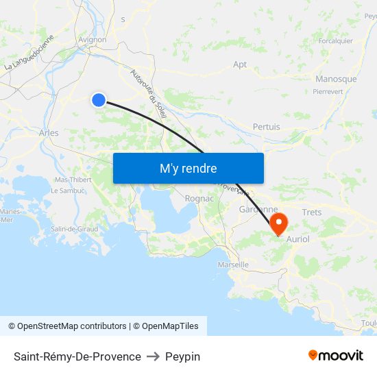 Saint-Rémy-De-Provence to Peypin map