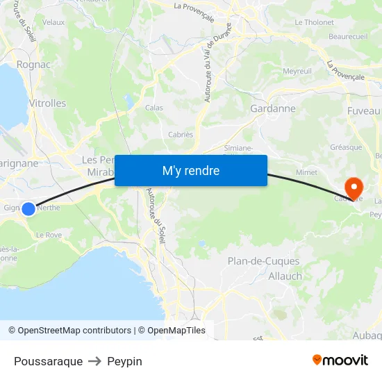 Poussaraque to Peypin map