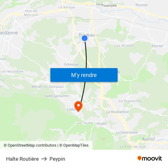 Halte Routière to Peypin map