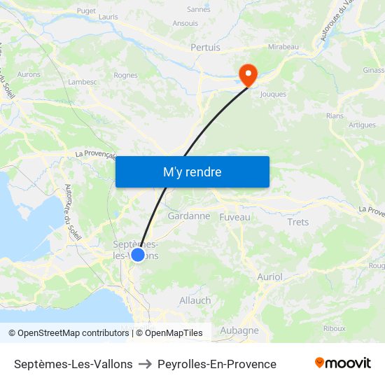 Septèmes-Les-Vallons to Peyrolles-En-Provence map
