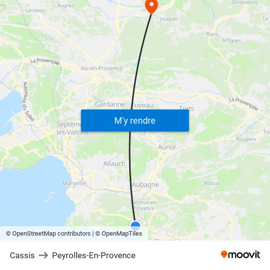 Cassis to Peyrolles-En-Provence map