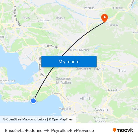 Ensuès-La-Redonne to Peyrolles-En-Provence map